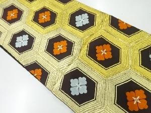 アンティーク　亀甲に花模様織出し袋帯（材料）